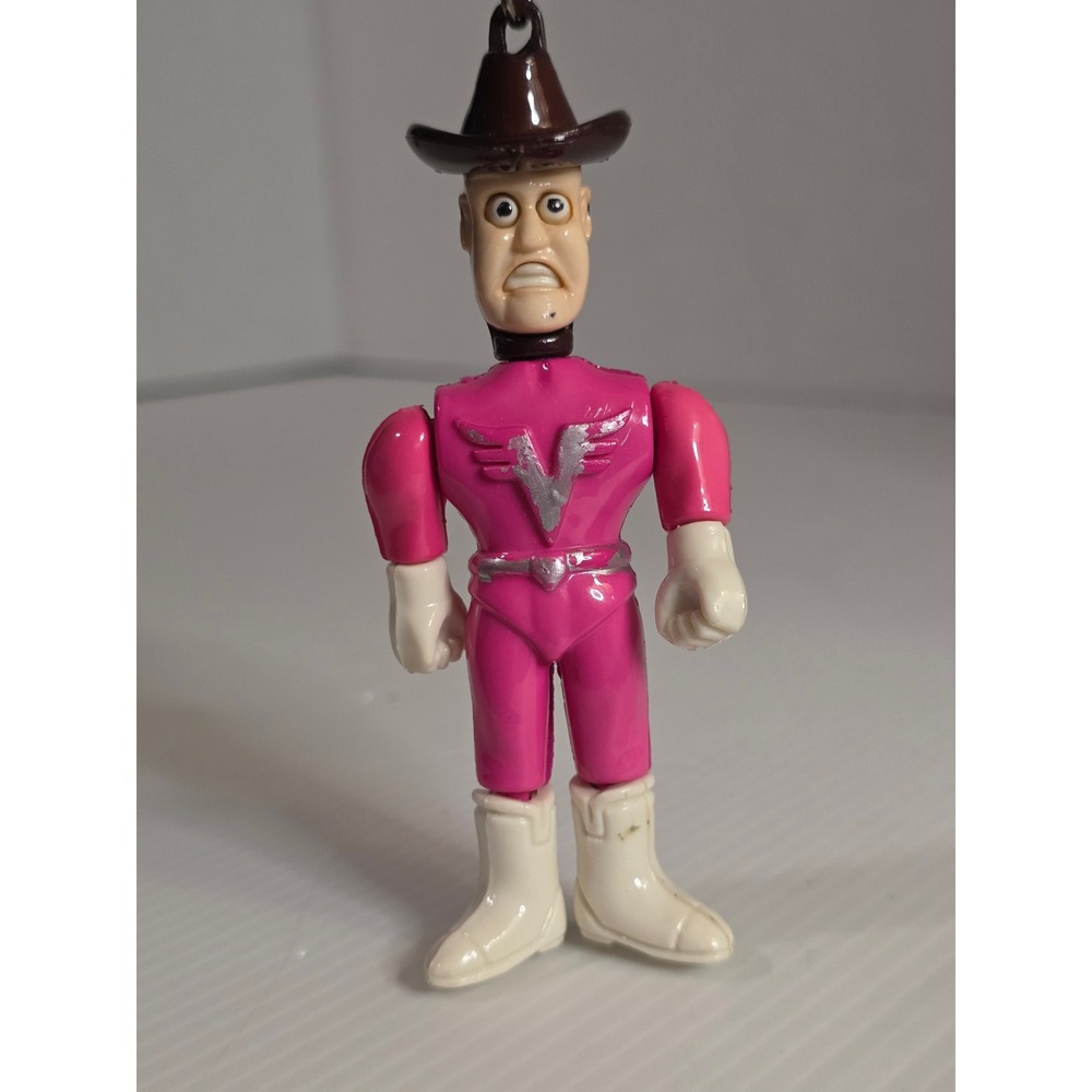 Unbranded Pink Cowboy Action Figure Keychain OS Pink Fair Taiwan Vintage